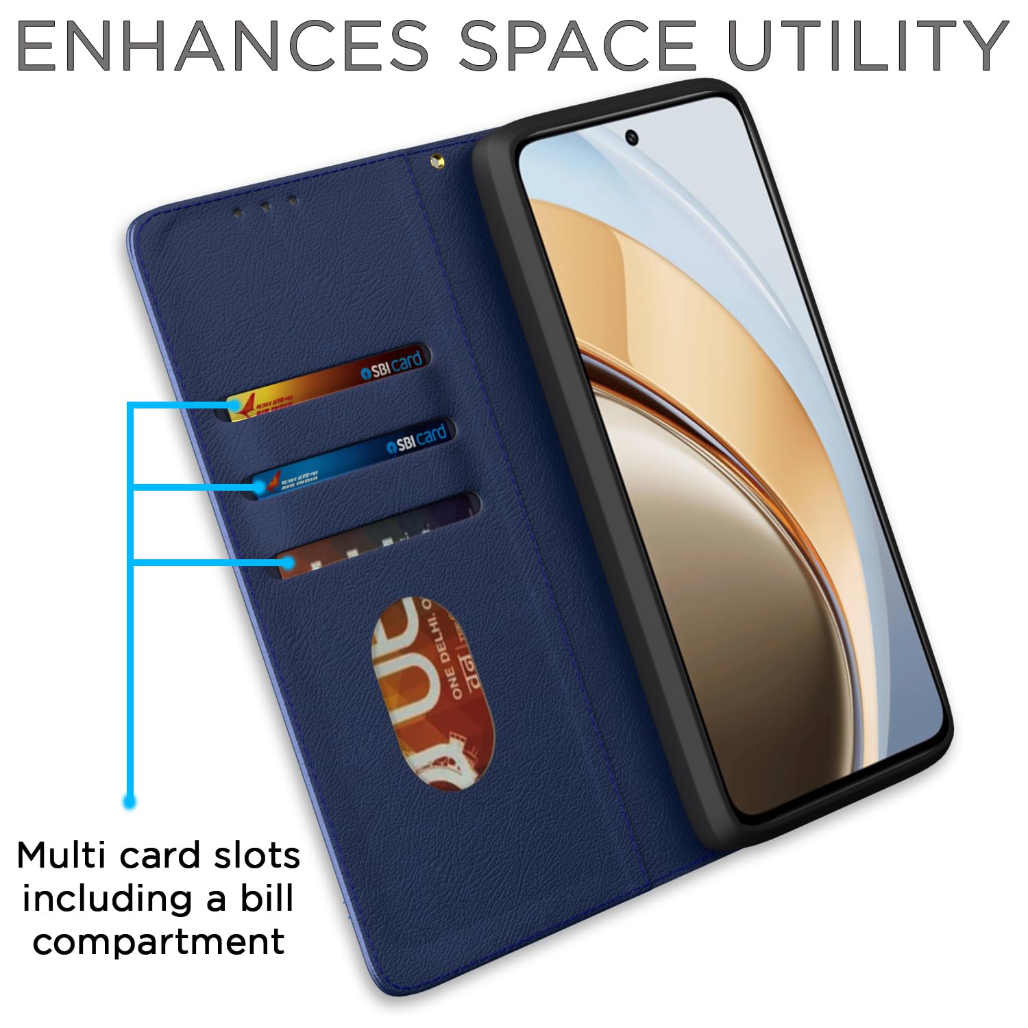 Blue mobile flip cover for Vivo Y300 5G – Pikkme – photo 3