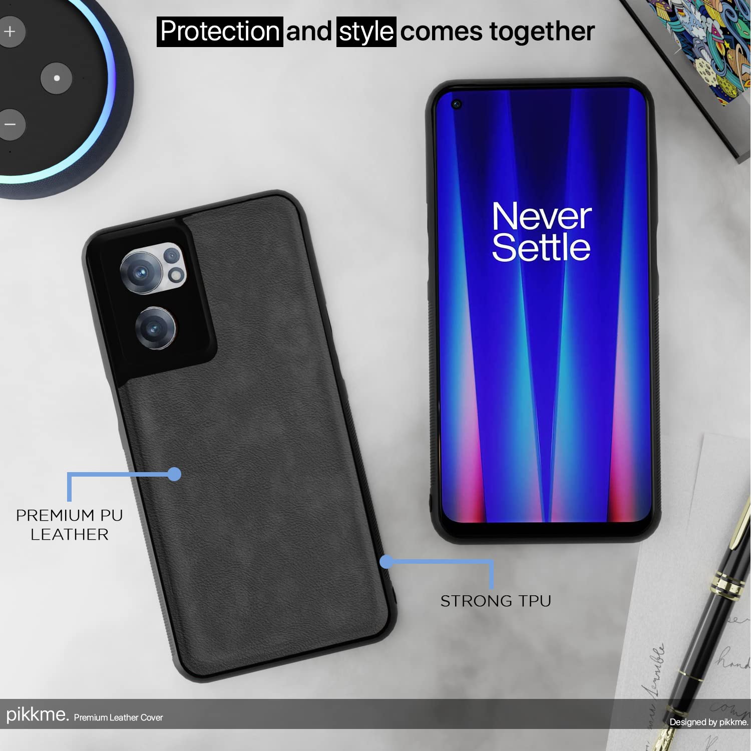 Pikkme OnePlus Nord CE 2 5G Leather grey phone cover – photo 5