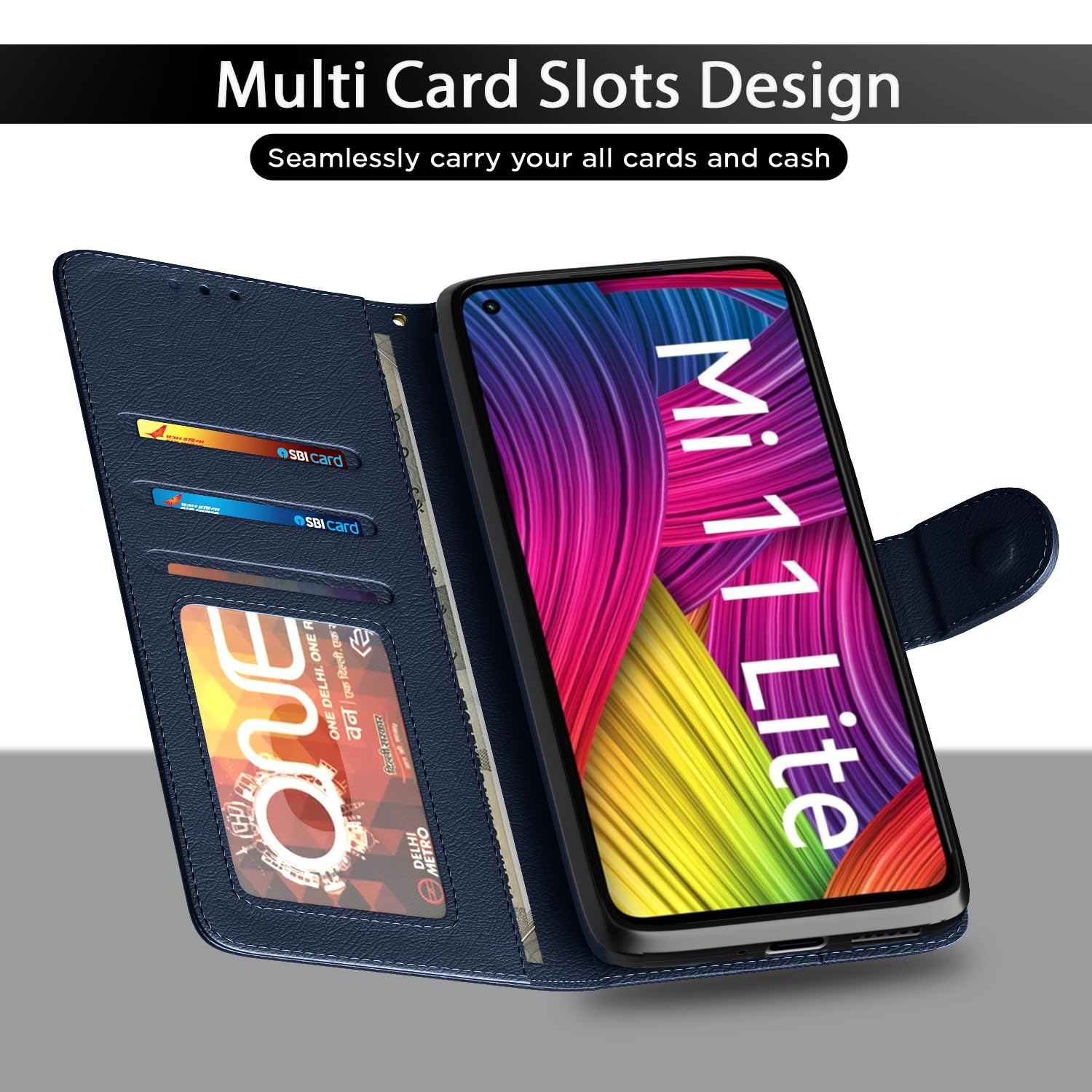 Pikkme blue Vintage flip cover for Mi 11 Lite – photo 5