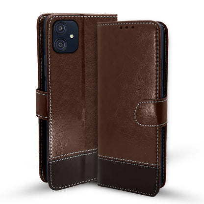 Samsung M04/F04/A04e flip case in brown & coffee by Pikkme