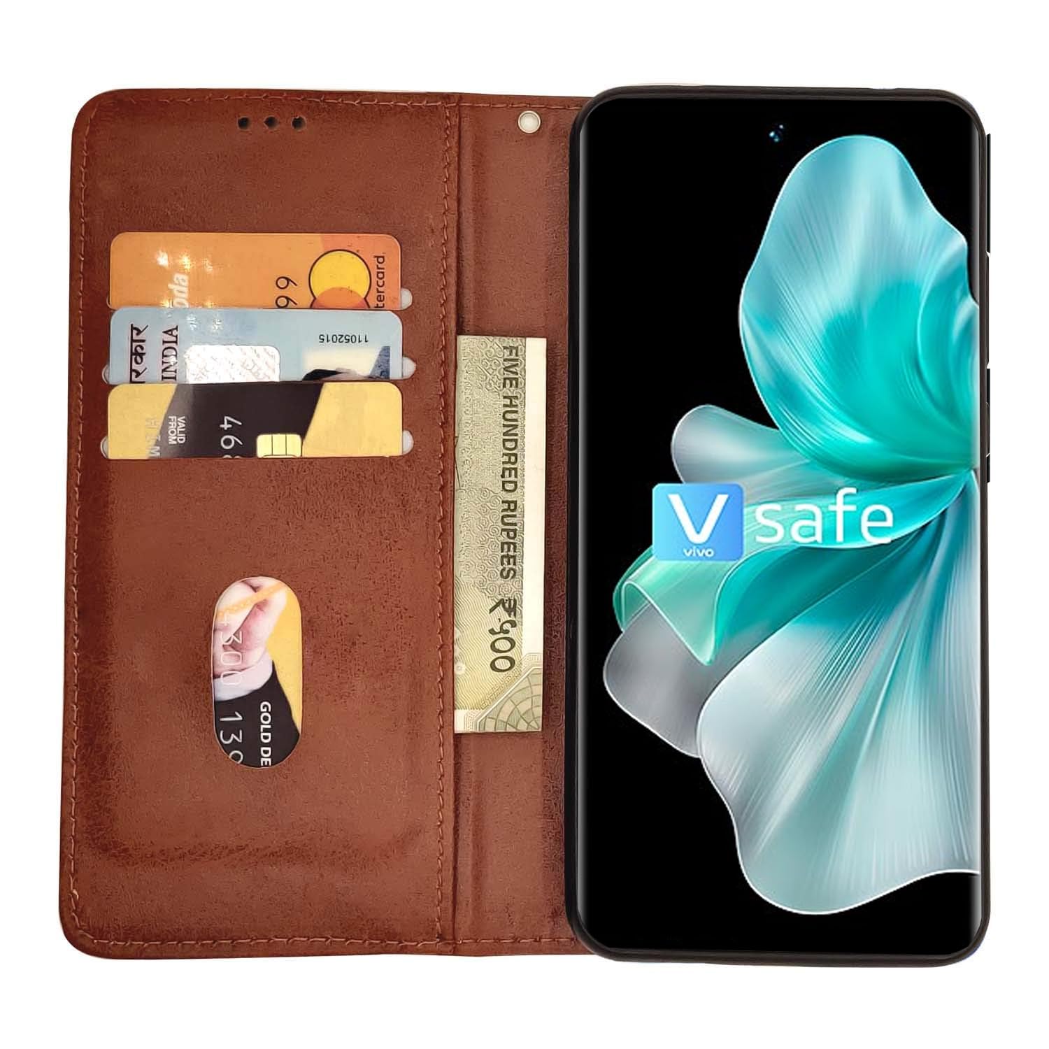 Pikkme Vivo V30 5G brown flip case – photo 3