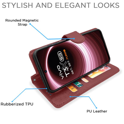 Pikkme Vivo T3x/Y200i 5G Wallet brown wallet flip cover – photo 3