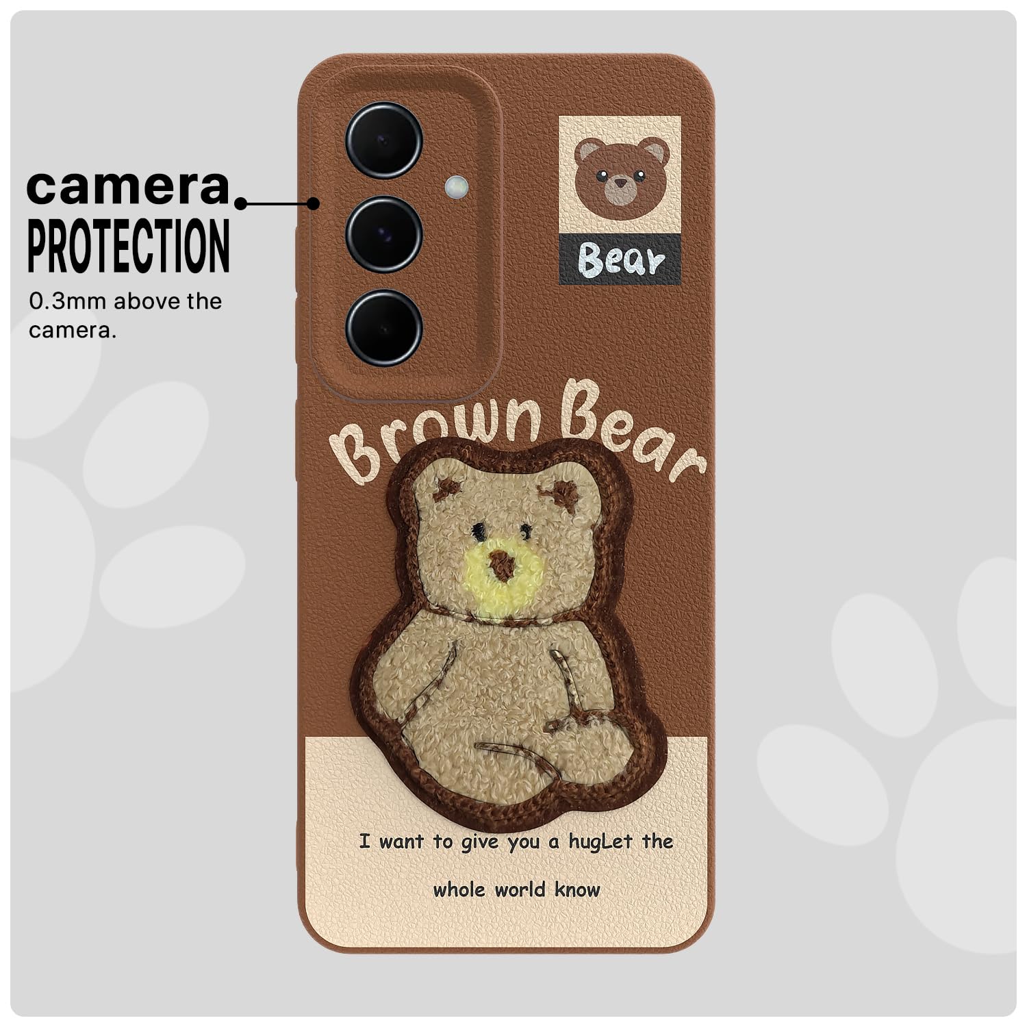 Pikkme brown Plush Patch back cover for Samsung A55 5G – photo 6