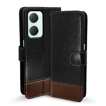 Black & brown Magnetic flip case for iQOO Z9 Lite 5G/Vivo T3 Lite 5G/Vivo Y18/Y18e/Y03 – Pikkme