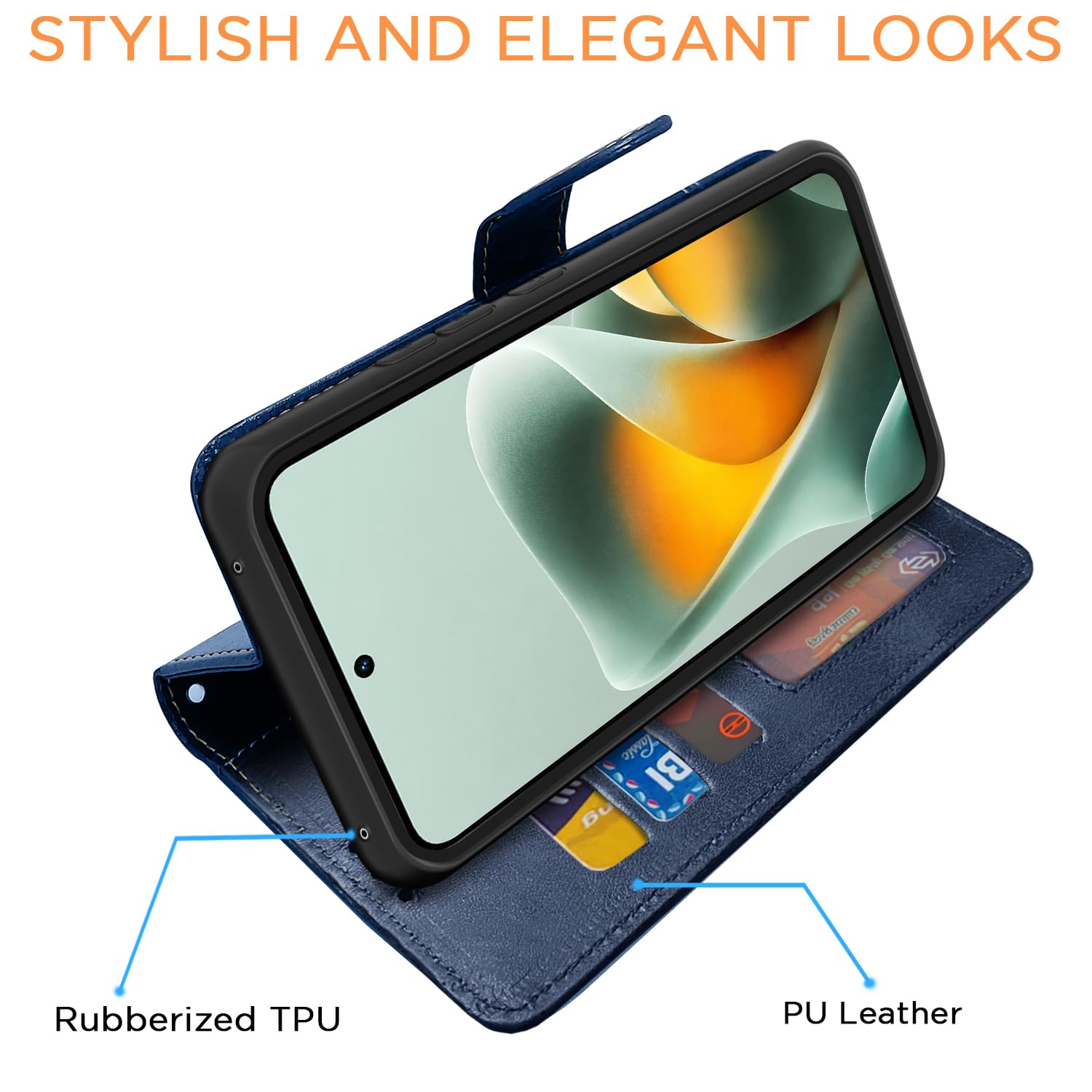 Pikkme Moto Edge 70 Max 5G navy & light blue mobile flip cover – photo 3