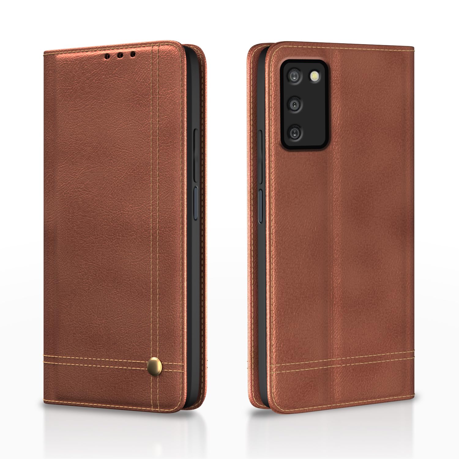 Pikkme Samsung A03s Magnetic brown flip case