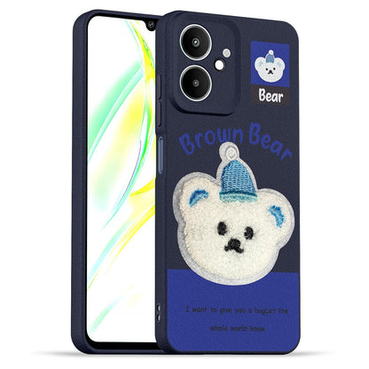 Redmi 13C 5G Plush Patch phone cover in blue by Pikkme