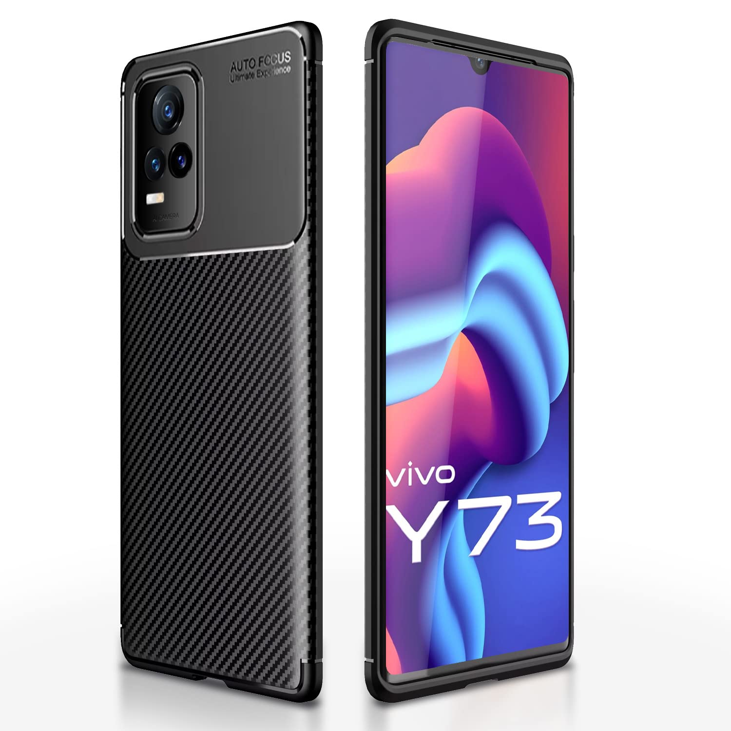 Vivo Y73 mobile cover in black by Pikkme