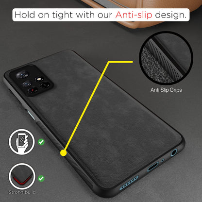 Grey Leather back cover for Redmi Note 11T/Poco M4 Pro 5G – Pikkme – photo 2