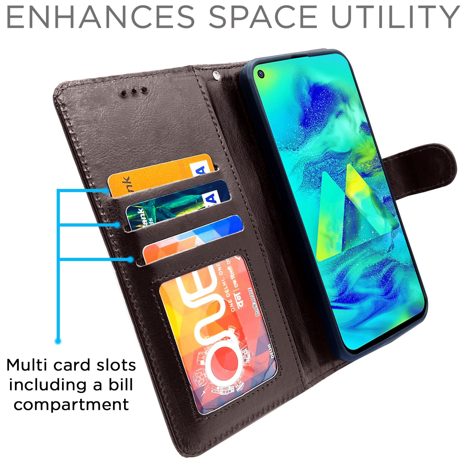 Pikkme Samsung Galaxy M40 Vintage Flip Cover (Coffee)