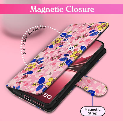 Pikkme pink flower Wallet wallet flip cover for iQOO Z10R/Vivo V50/V50e/Vivo T4R 5G – photo 6