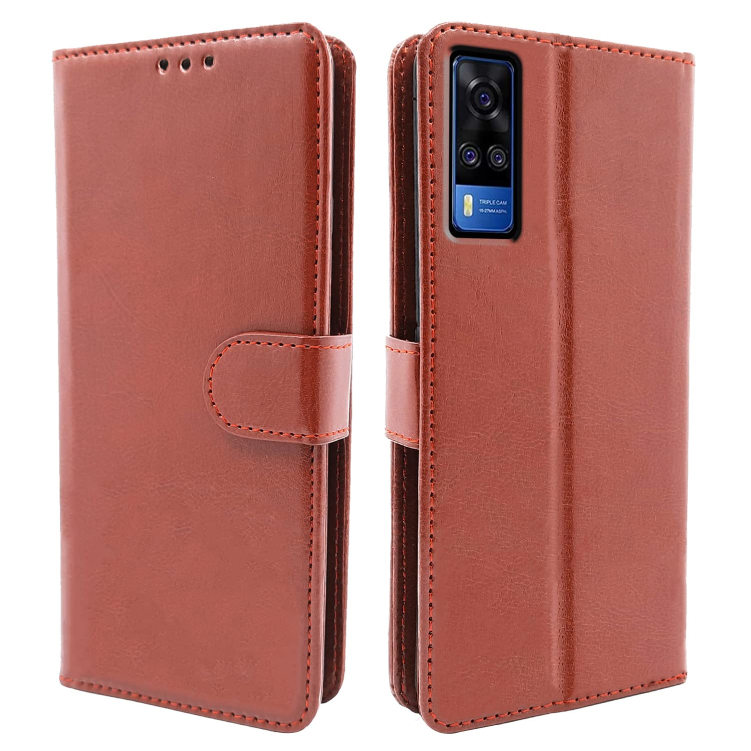   Vivo Y51 Brown Vintage Flip Cover