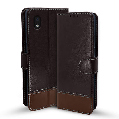 Samsung M01 Core wallet flip cover in coffee & brown by Pikkme