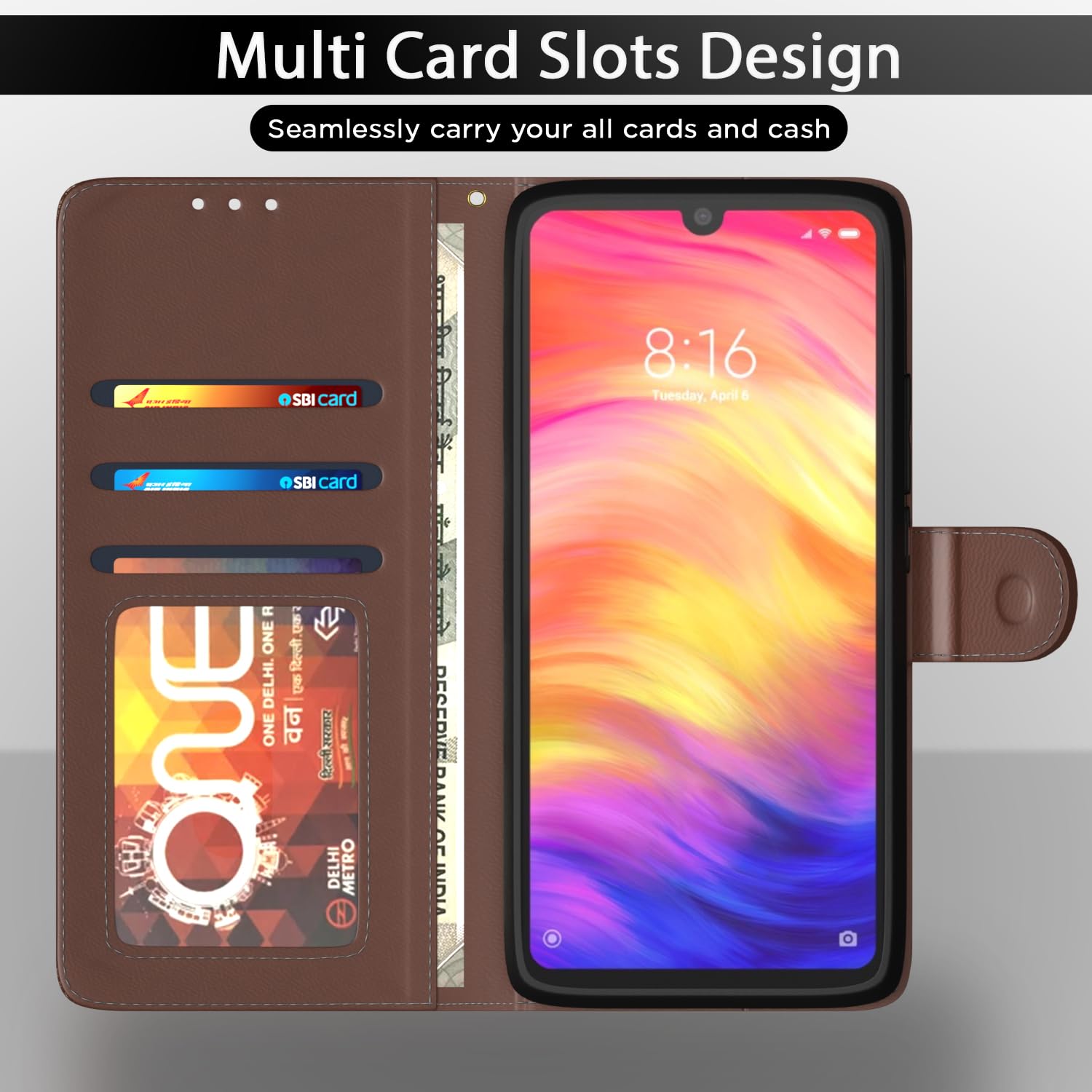 Pikkme tan flip case for Redmi Note 7/Note 7 Pro/Note 7s – photo 5