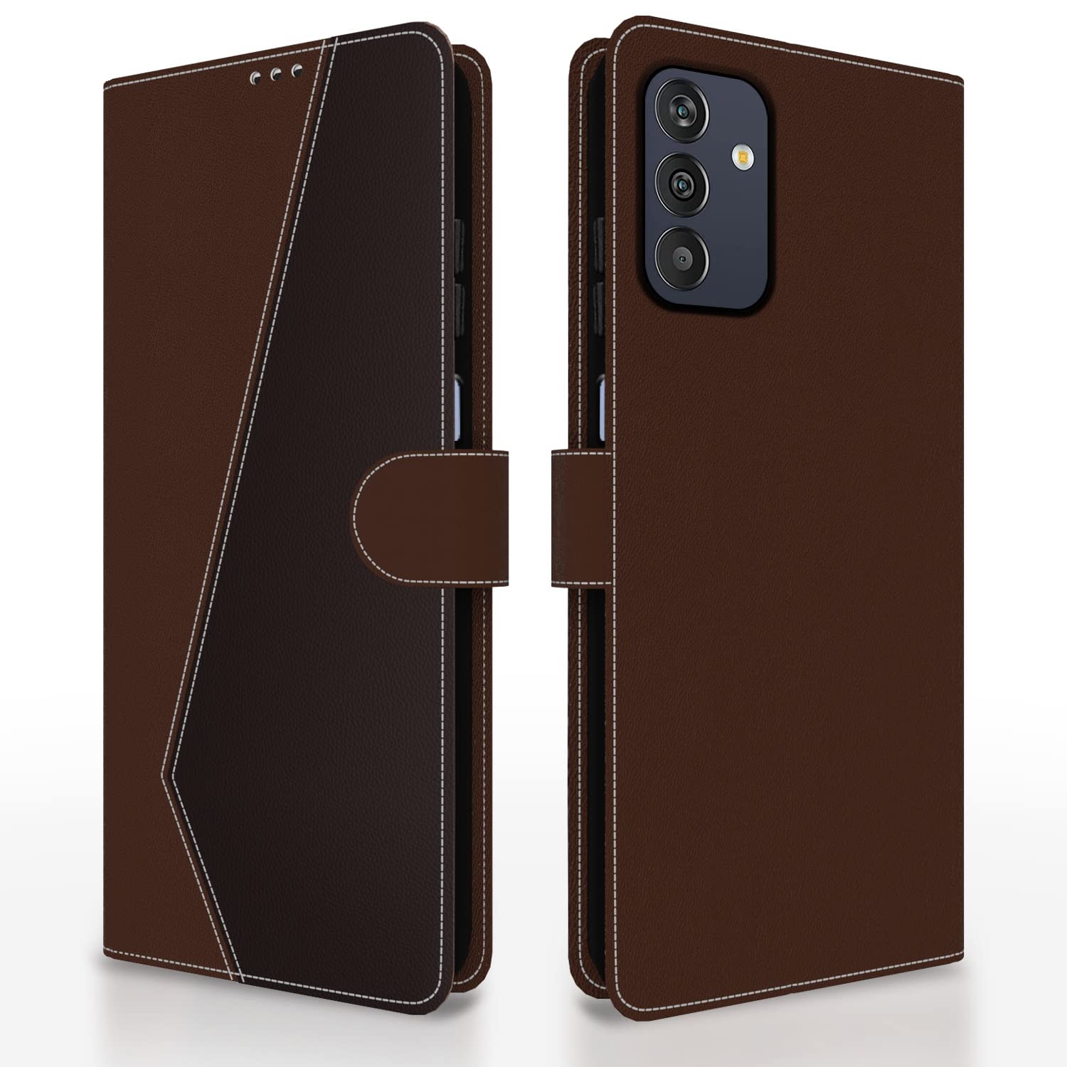 Pikkme brown & coffee Magnetic flip cover for Samsung M13 4G