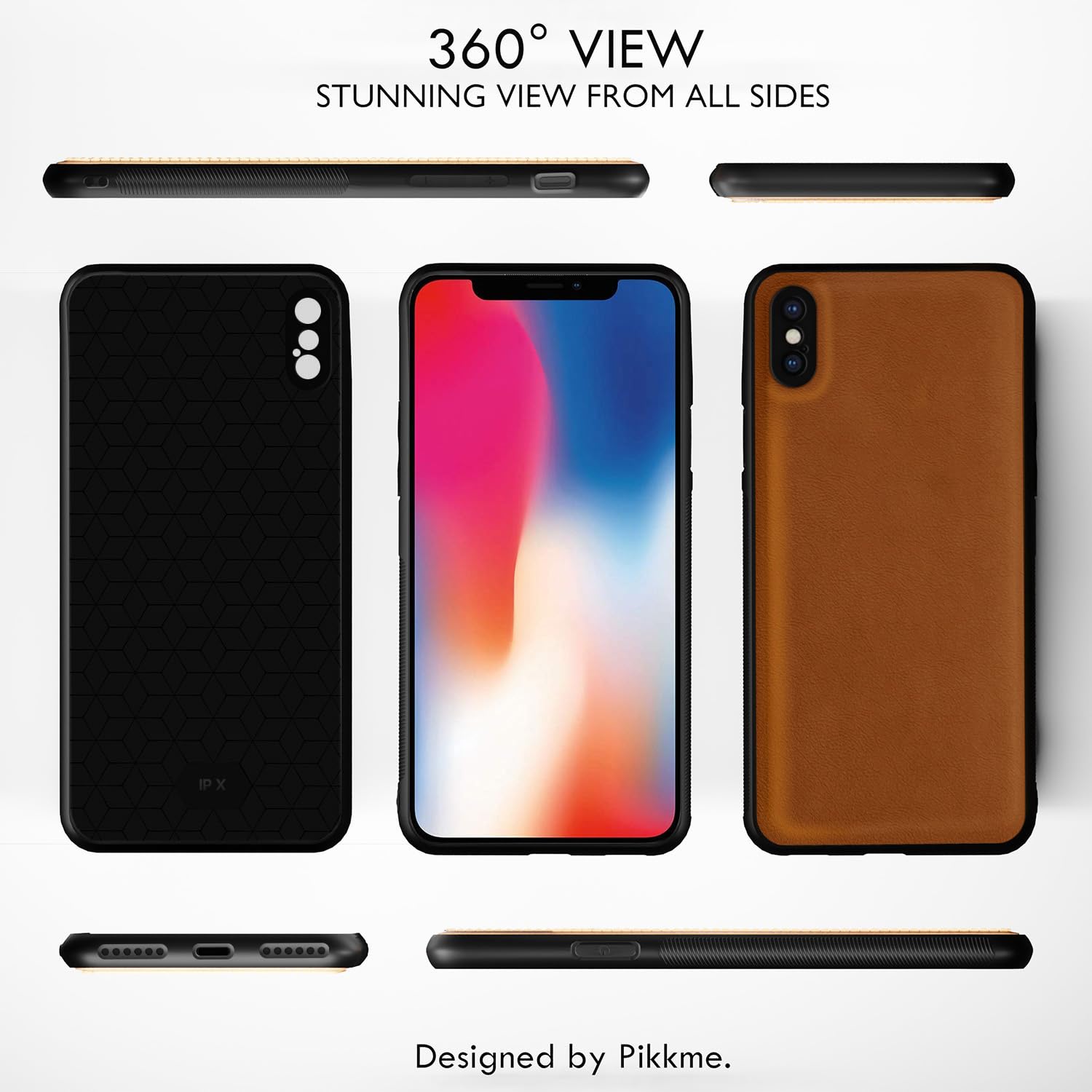 Pikkme iPhone X/Xs Flexible Pu Leather Leatherback Back Cover (Camel)