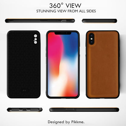 Pikkme iPhone X/Xs Flexible Pu Leather Leatherback Back Cover (Camel)
