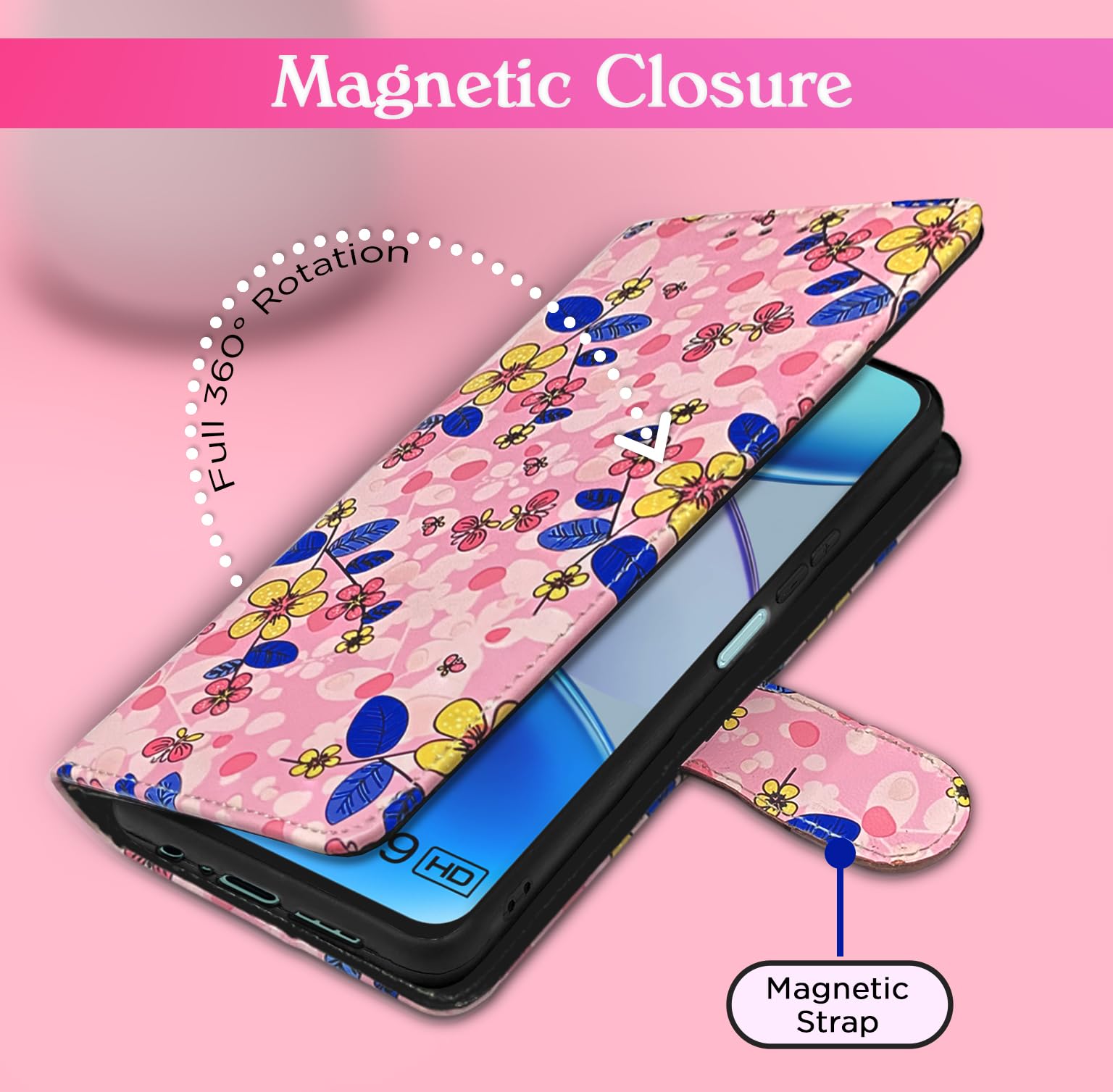 Infinix Smart 9 flip cover in pink flower by Pikkme – photo 6