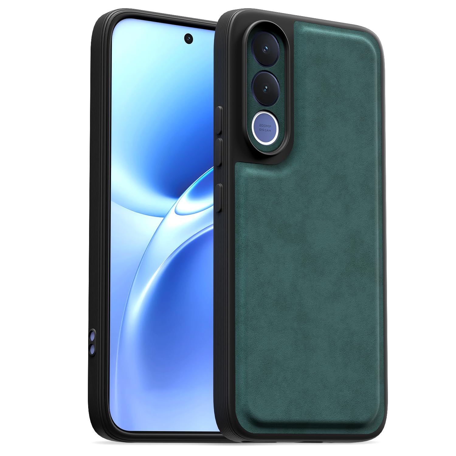 Green Leather mobile back cover for Vivo V70 FE 5G – Pikkme