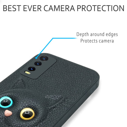 Pikkme Vivo Y20/Y20i/Y12s Cat black mobile back cover – photo 6
