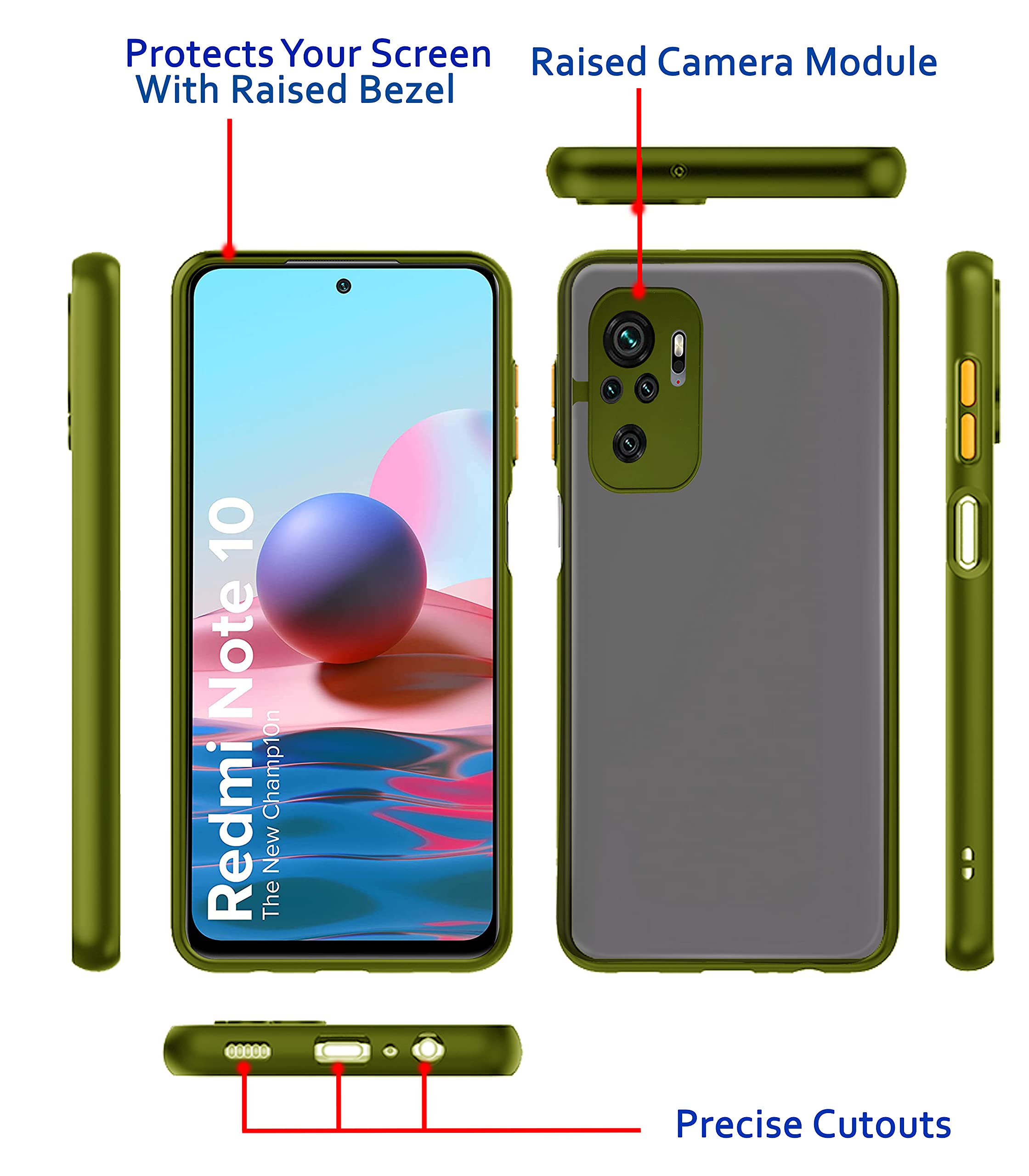 Pikkme Redmi Note 10/Note 10s Matte green back cover – photo 3