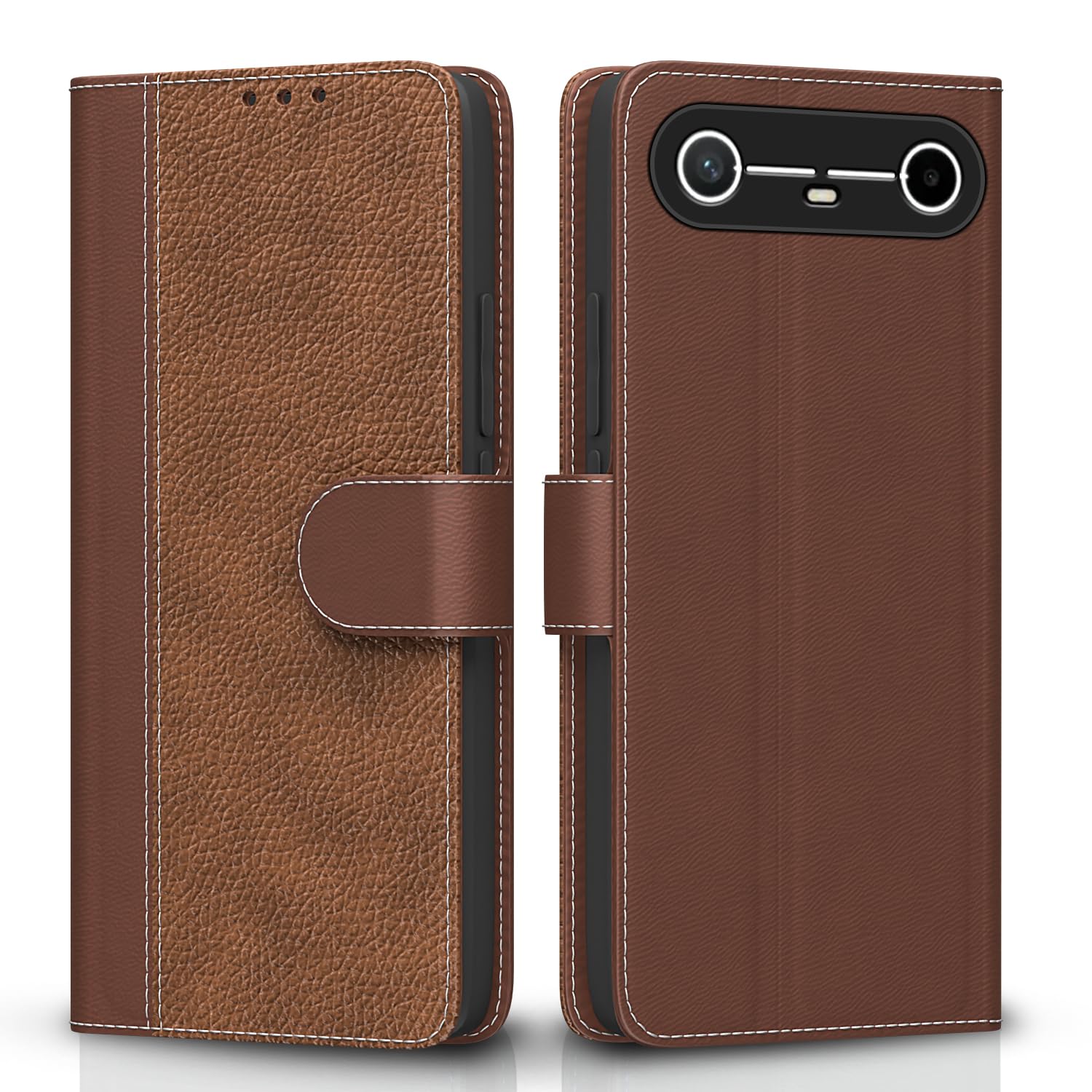 Pikkme tan Wallet flip cover for Tecno Pova