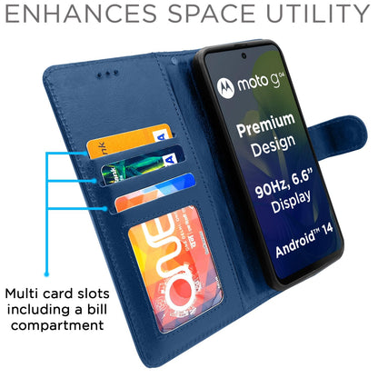 Pikkme Moto G04 Wallet blue mobile flip cover – photo 5