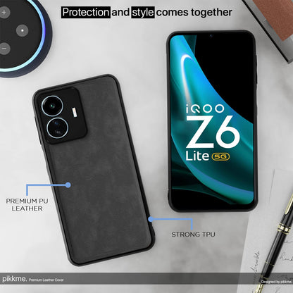 iQOO Z6 Lite 5G Leather mobile cover in grey by Pikkme – photo 4