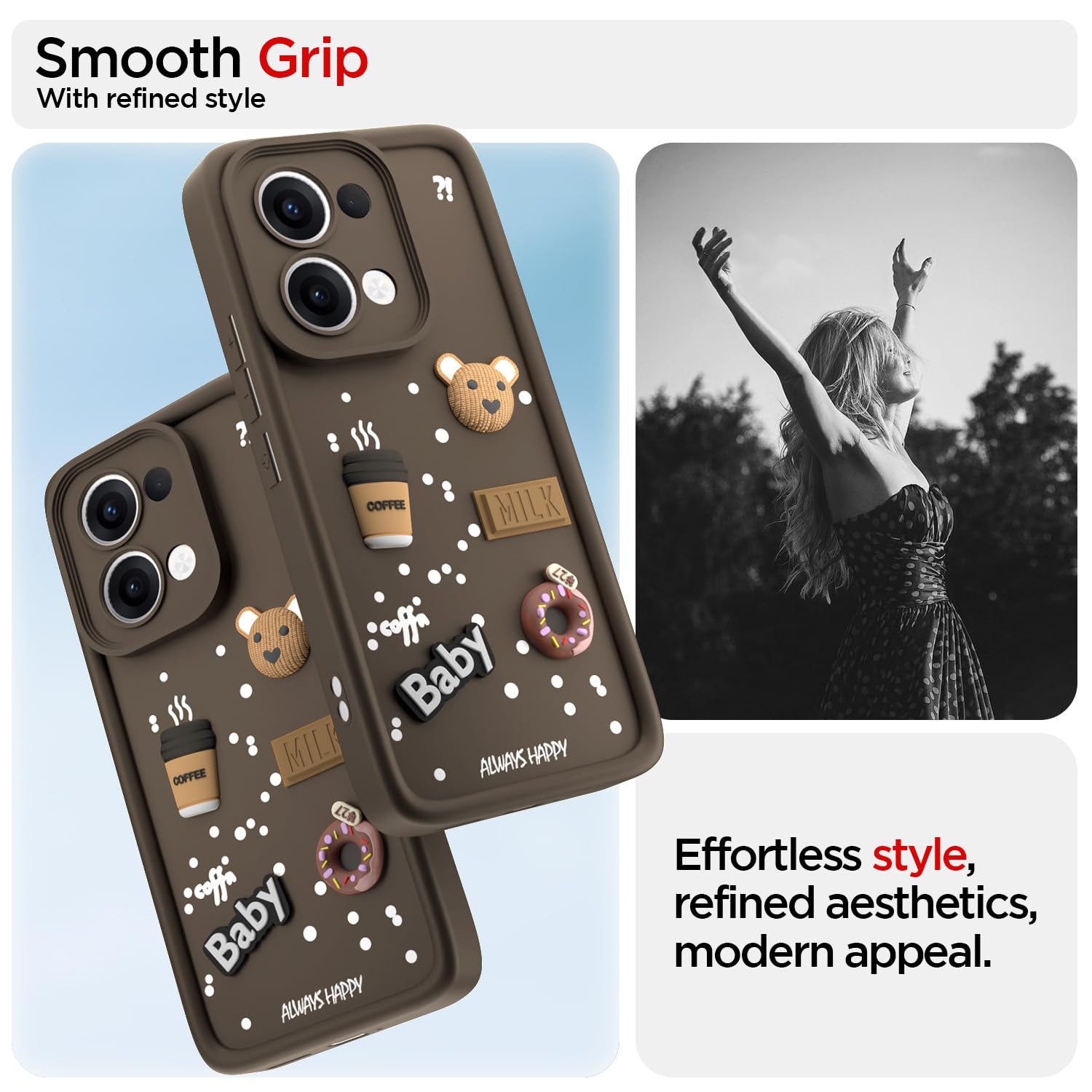 Brown Silicone mobile back cover for Oppo Reno 13 5G/3D – Pikkme – photo 2