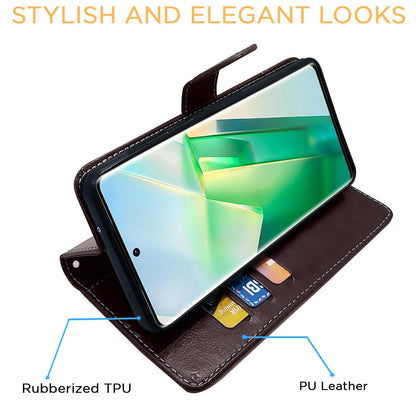 Vivo T2 Pro 5G flip case in coffee & brown by Pikkme – photo 6