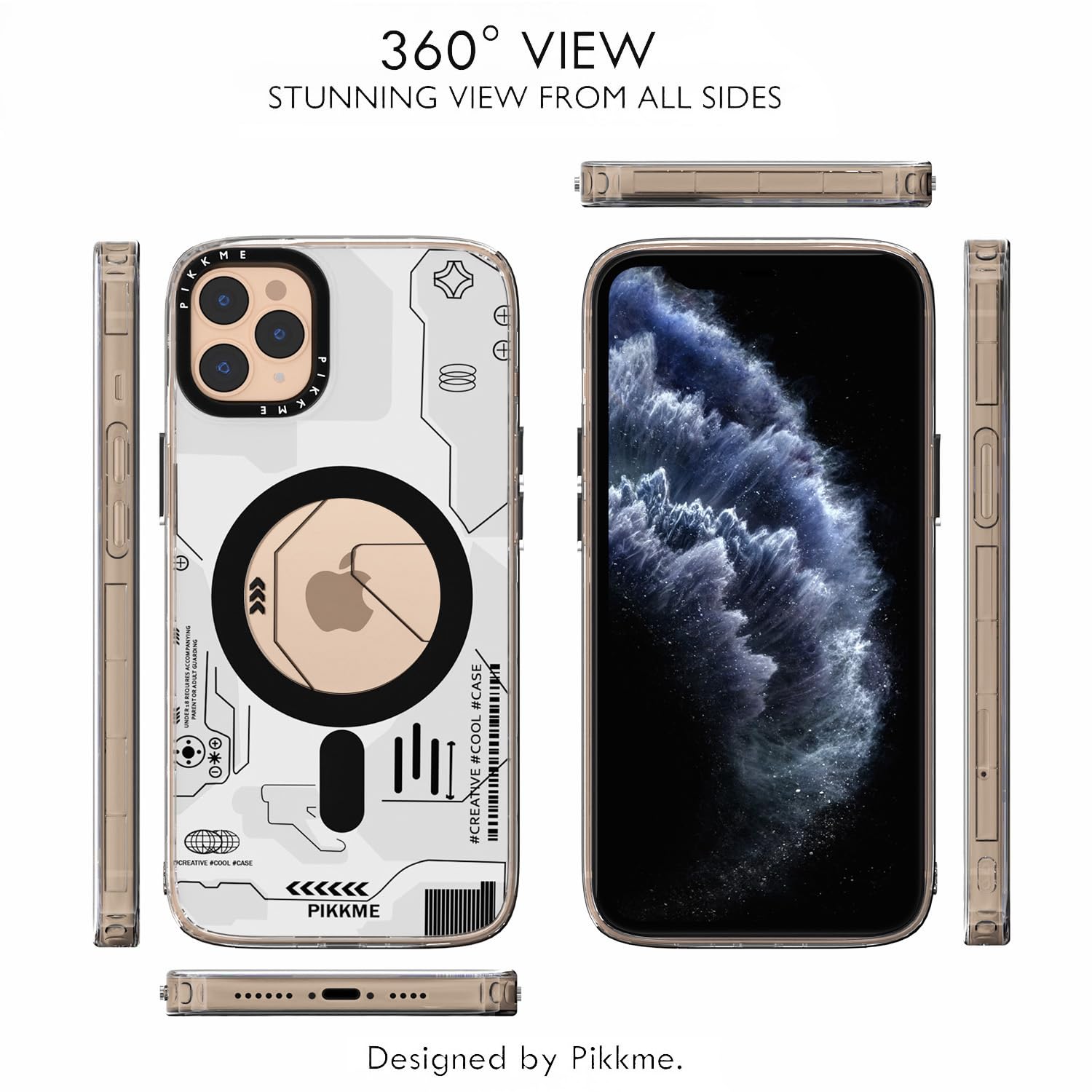 Pikkme iPhone 11 Pro Max Printmagsafe Back Cover (White)