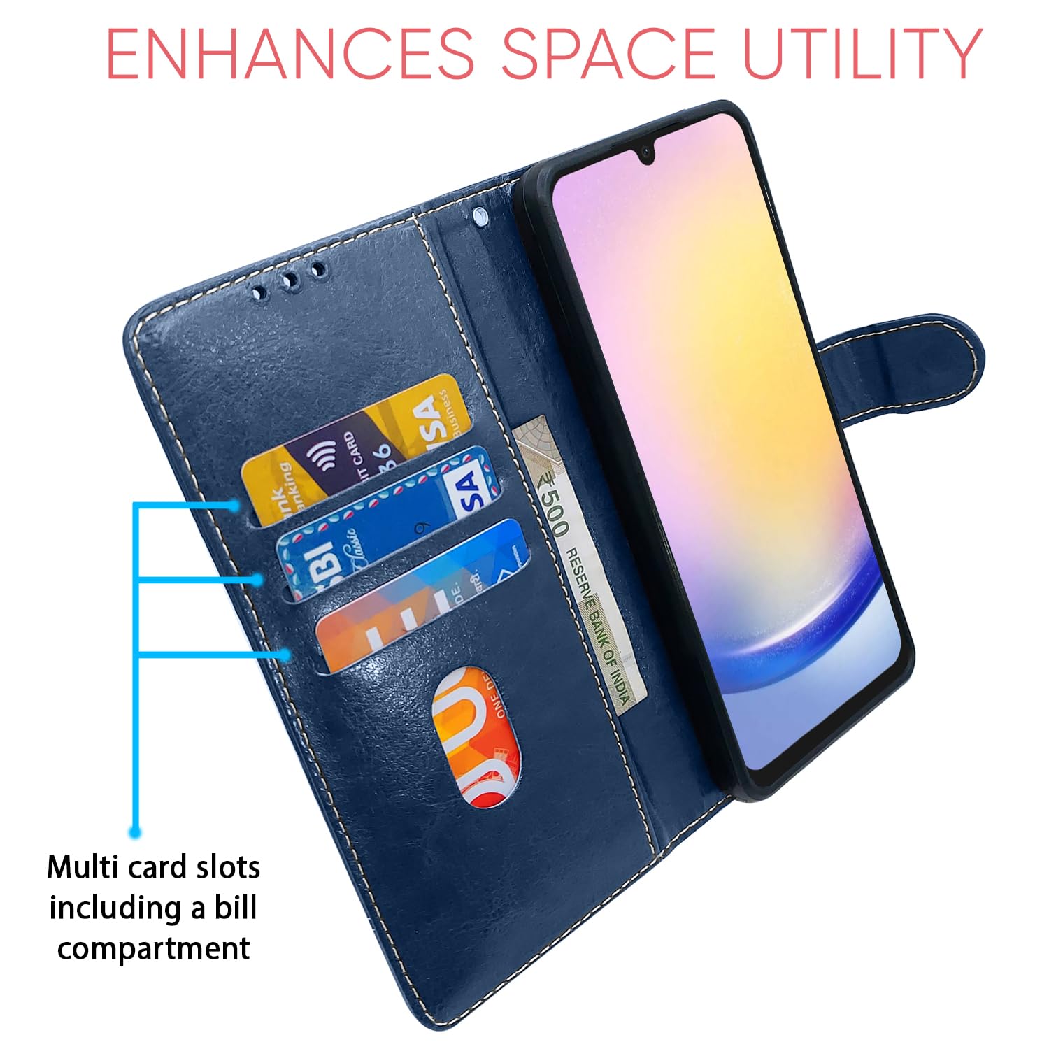 Blue & brown mobile flip cover for Samsung A15 5G – Pikkme – photo 4