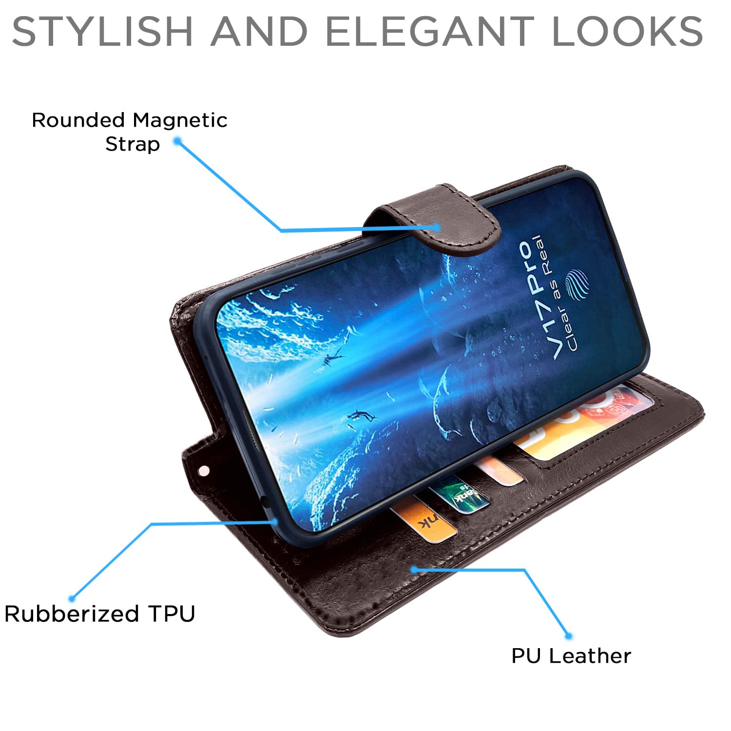 Pikkme Vivo V17 Pro coffee mobile flip cover – photo 5