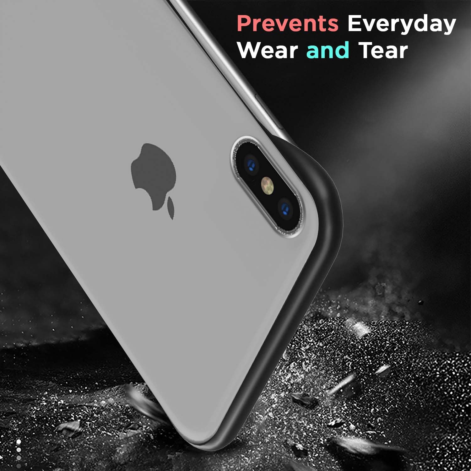 Pikkme iPhone X/Xs  Frameless Back Cover (Black)