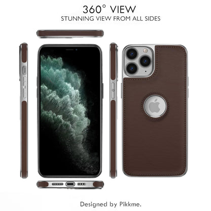 iPhone 11 Pro Leatherback mobile back cover in chrome coffee by Pikkme – photo 3