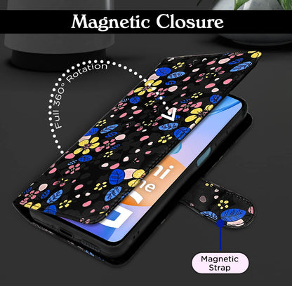 Black flower flip cover for Redmi 11 Prime 5G – Pikkme – photo 2