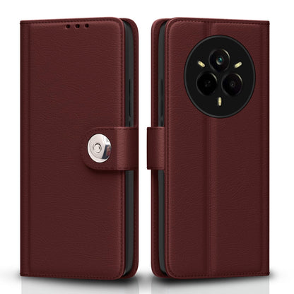 Brown Button flip case for Realme 14 Pro 5G – Pikkme