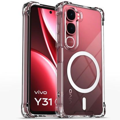 Vivo Y31 5G MagSafe phone cover in transparent mag-safe by Pikkme