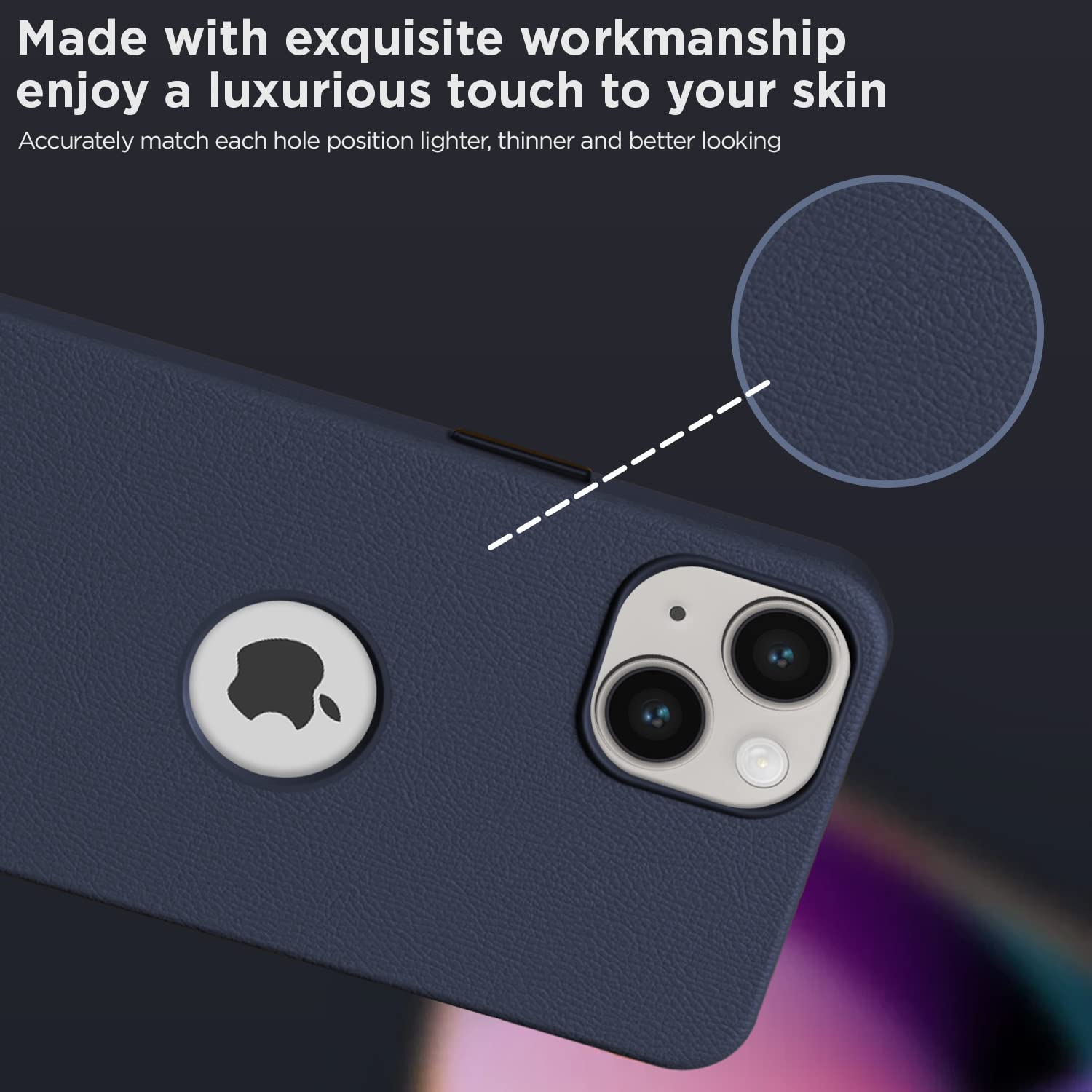 Pikkme iPhone 14 Premium Ogleather Back Cover (Ink)