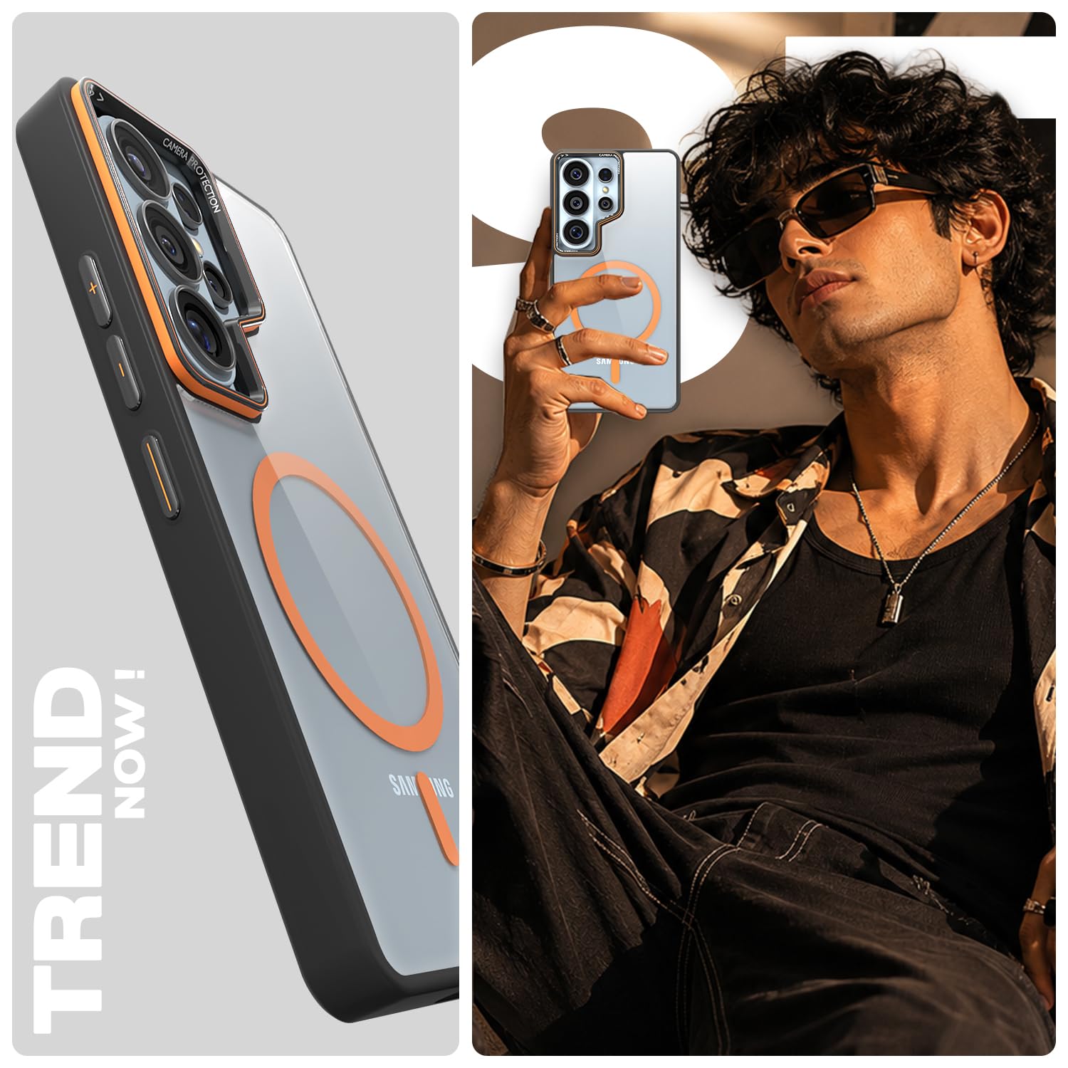 Pikkme black & orange mag-safe phone cover for Samsung S26 Ultra 5G – photo 7
