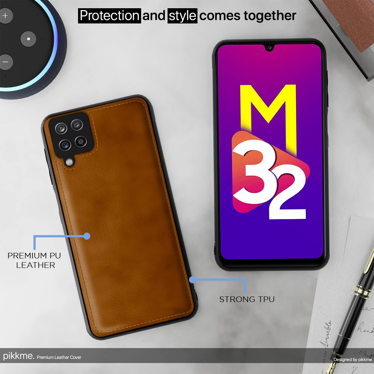 Pikkme Samsung M32 Prime/M32 4G Leather brown mobile cover – photo 5