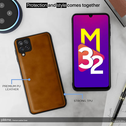 Pikkme Samsung M32 Prime/M32 4G Leather brown mobile cover – photo 5