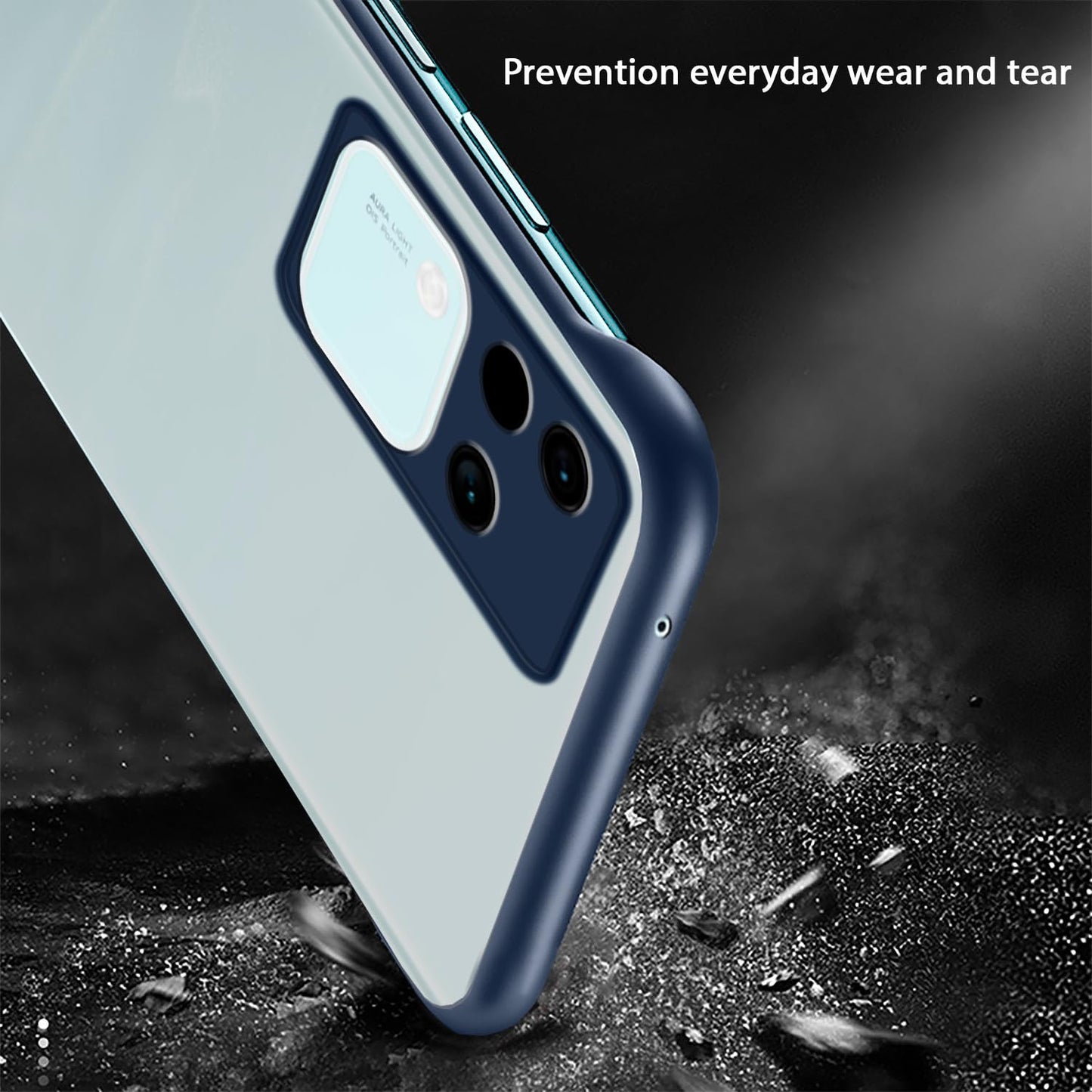 Pikkme Vivo V30 5G Frameless Back Cover (Blue)