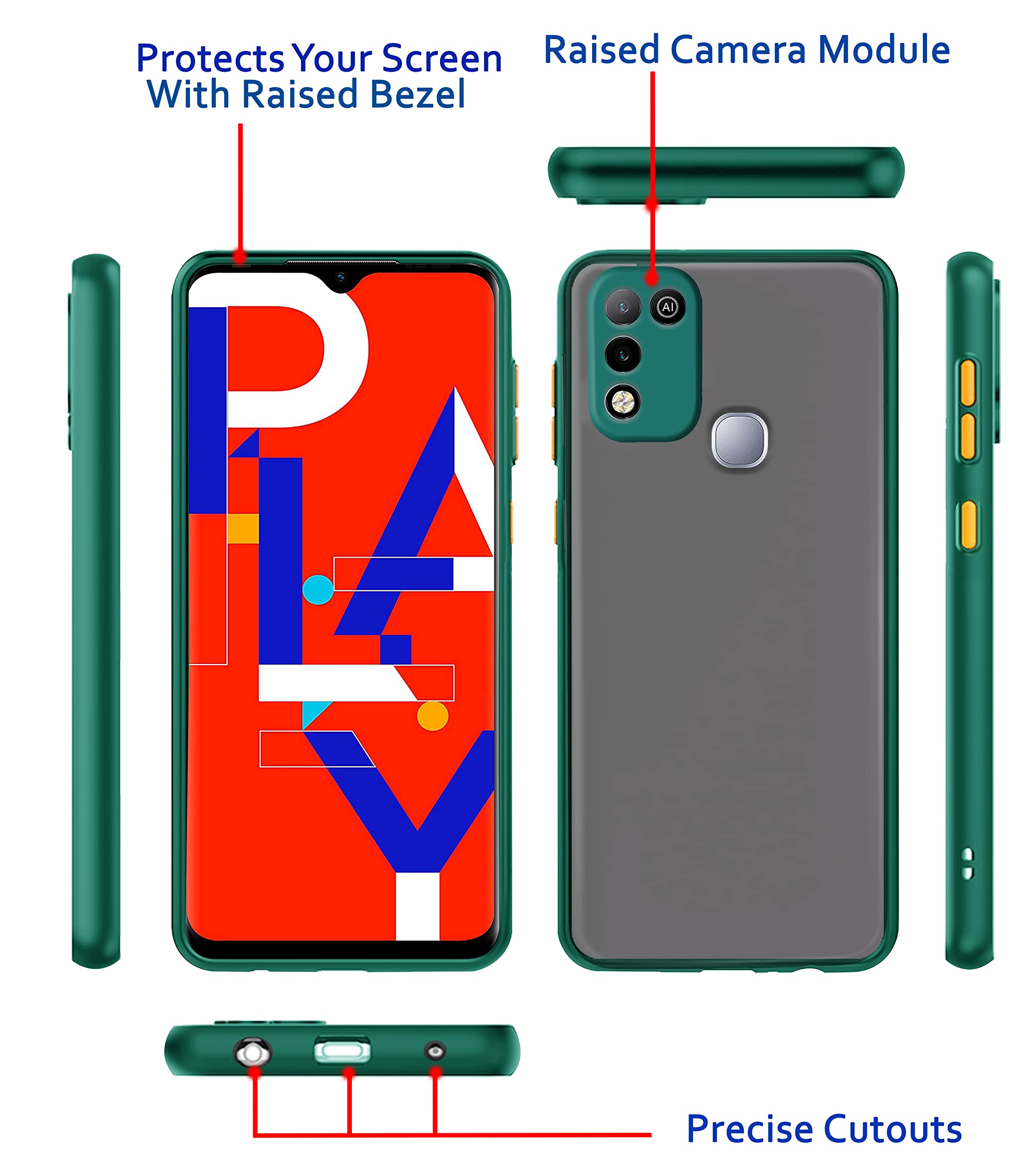 Pikkme Infinix Hot 10 Play green mobile back cover – photo 3