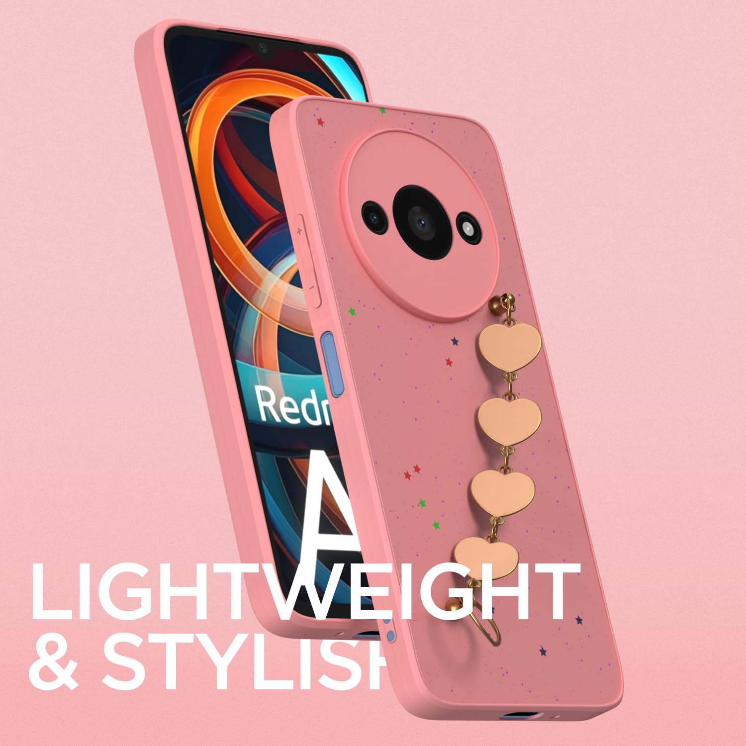 Pikkme pink Chain mobile back cover for Redmi A3 (2024)/A3x/Poco C61 – photo 6