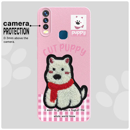Pikkme Vivo Y12/Y15/Y17/U10 Plush Patch pink phone cover – photo 6