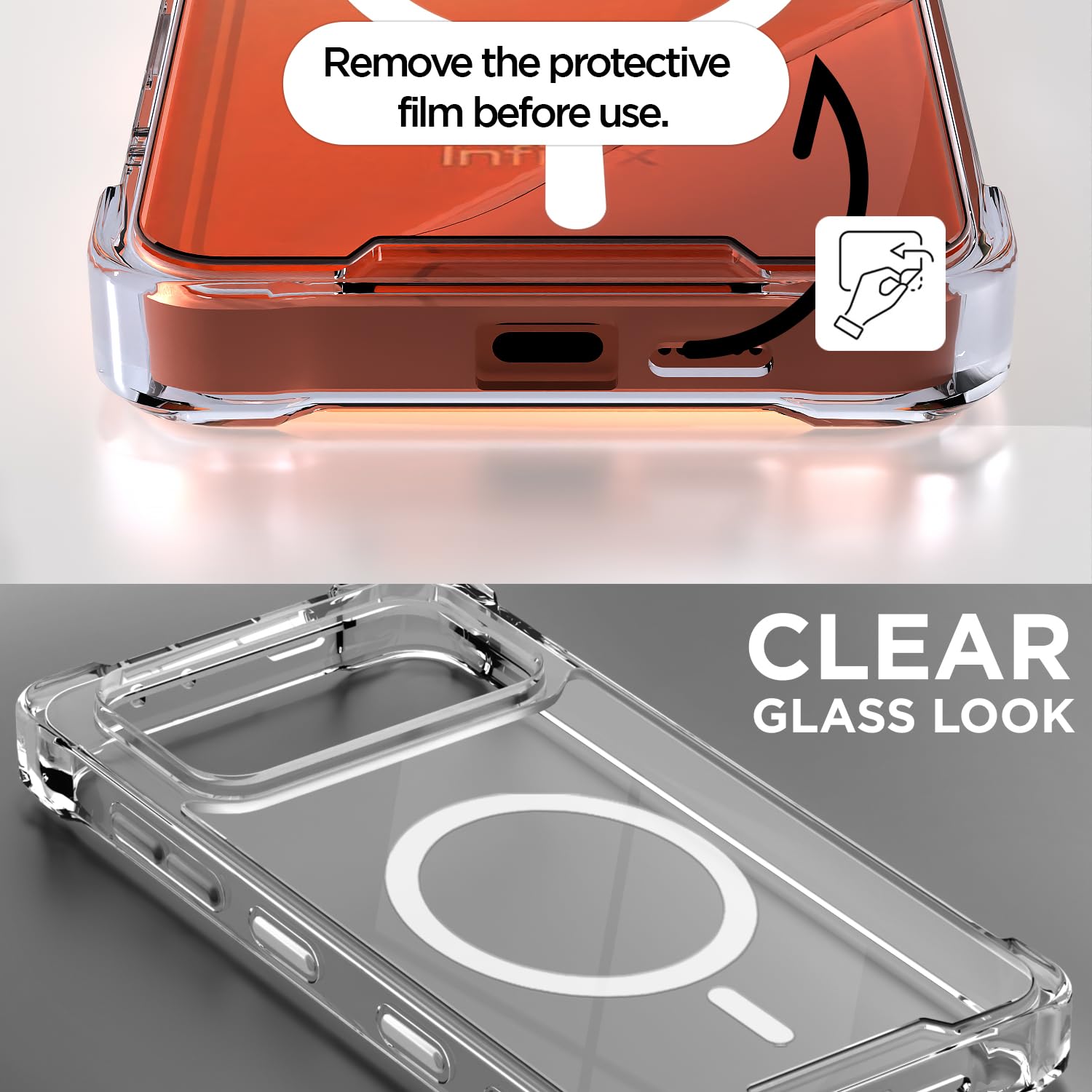 Transparent mag-safe mobile cover for Infinix Note Edge 5G – Pikkme – photo 3