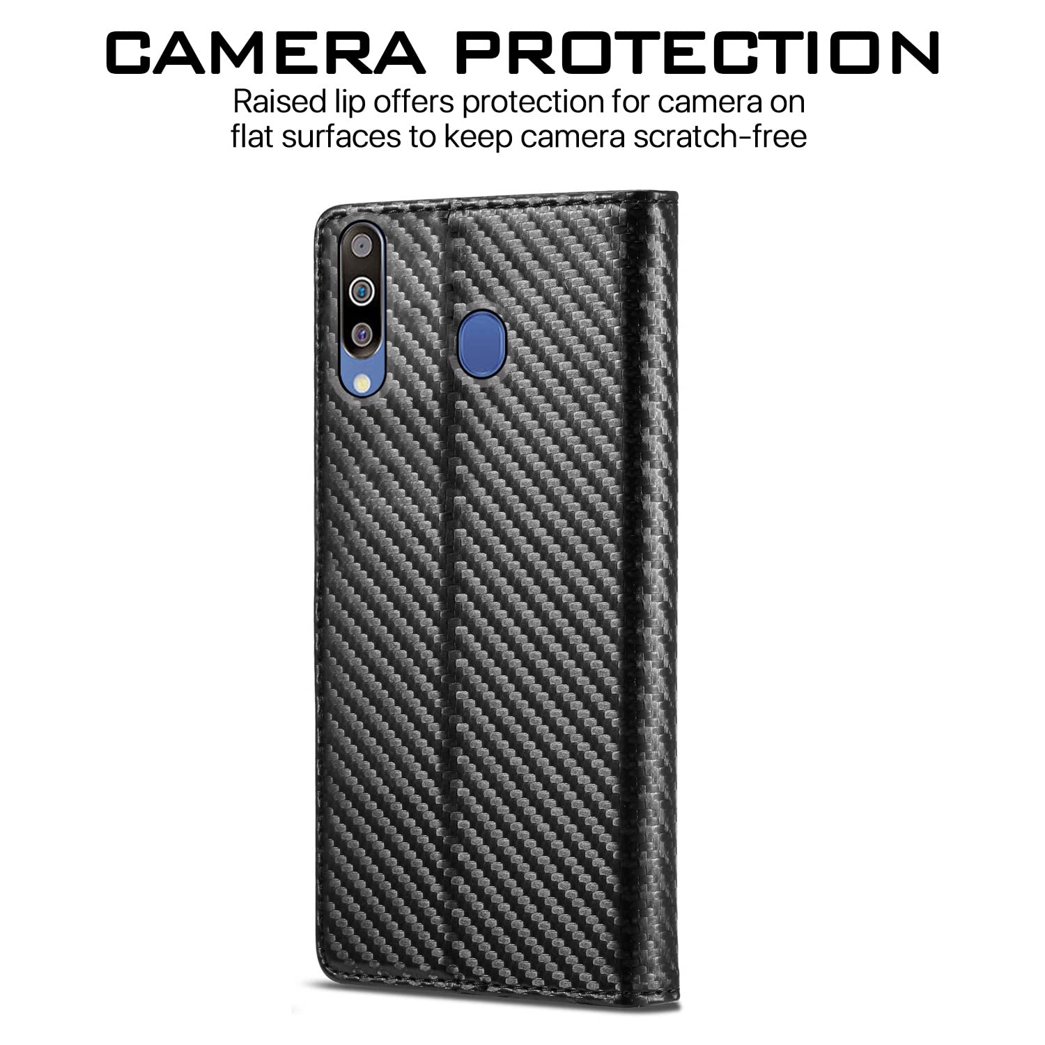 Samsung M30 Wallet flip cover in black by Pikkme – photo 4
