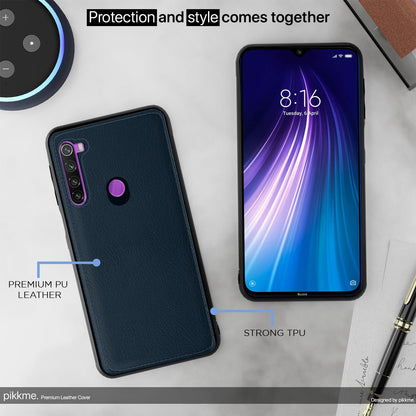 Redmi Note 8 Leather mobile back cover in blue by Pikkme – photo 4