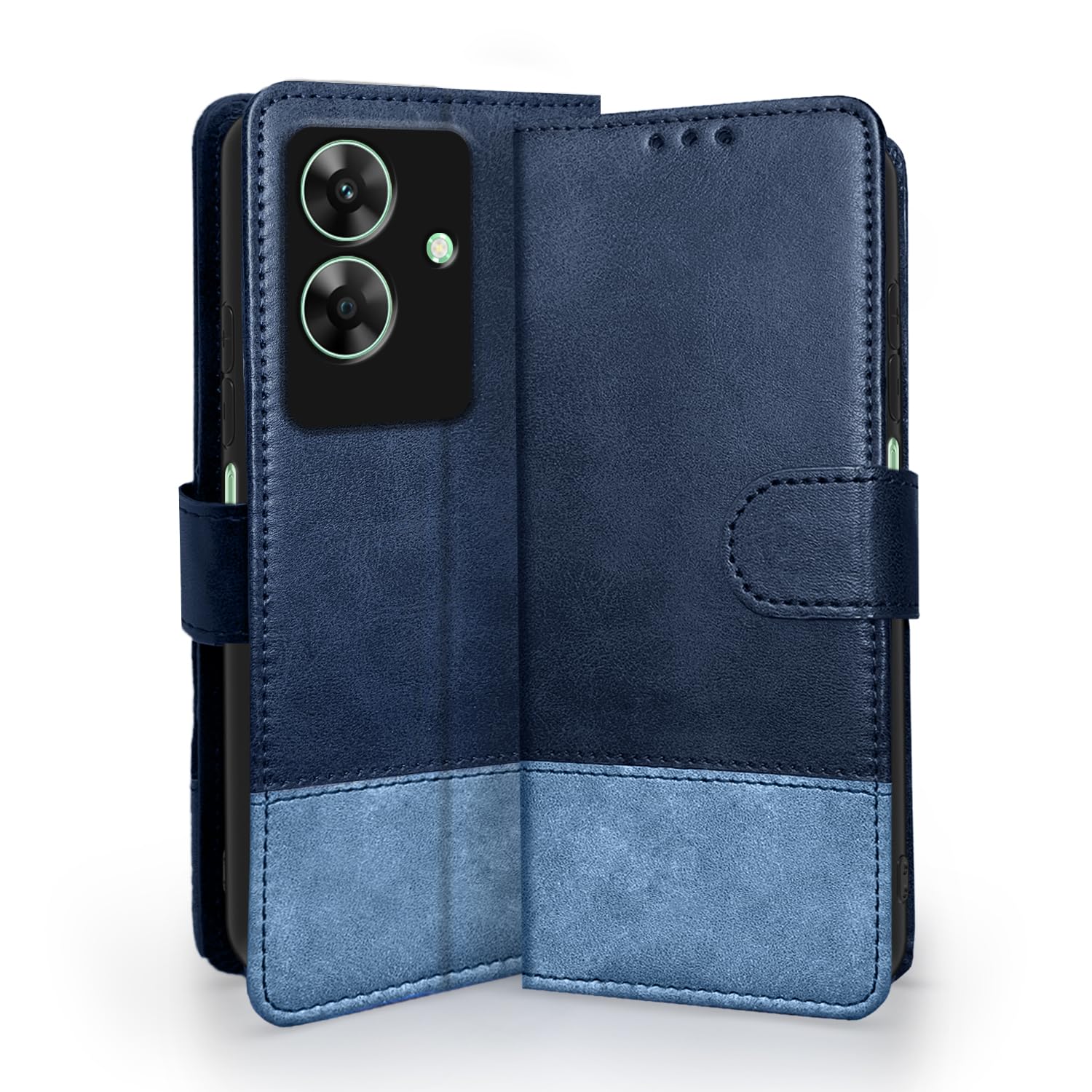 Navy & light blue Magnetic mobile flip cover for Realme C61/Narzo N61 – Pikkme